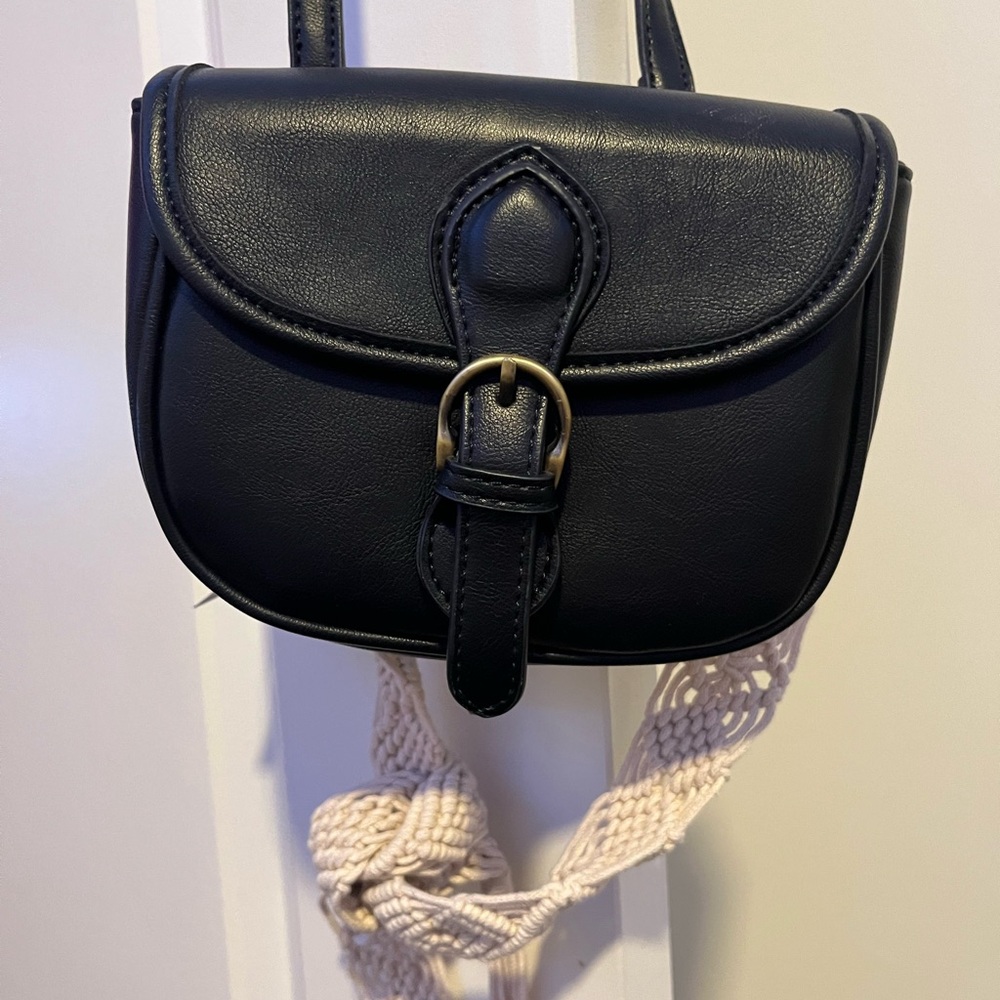 Black Leather Crossbody Bag